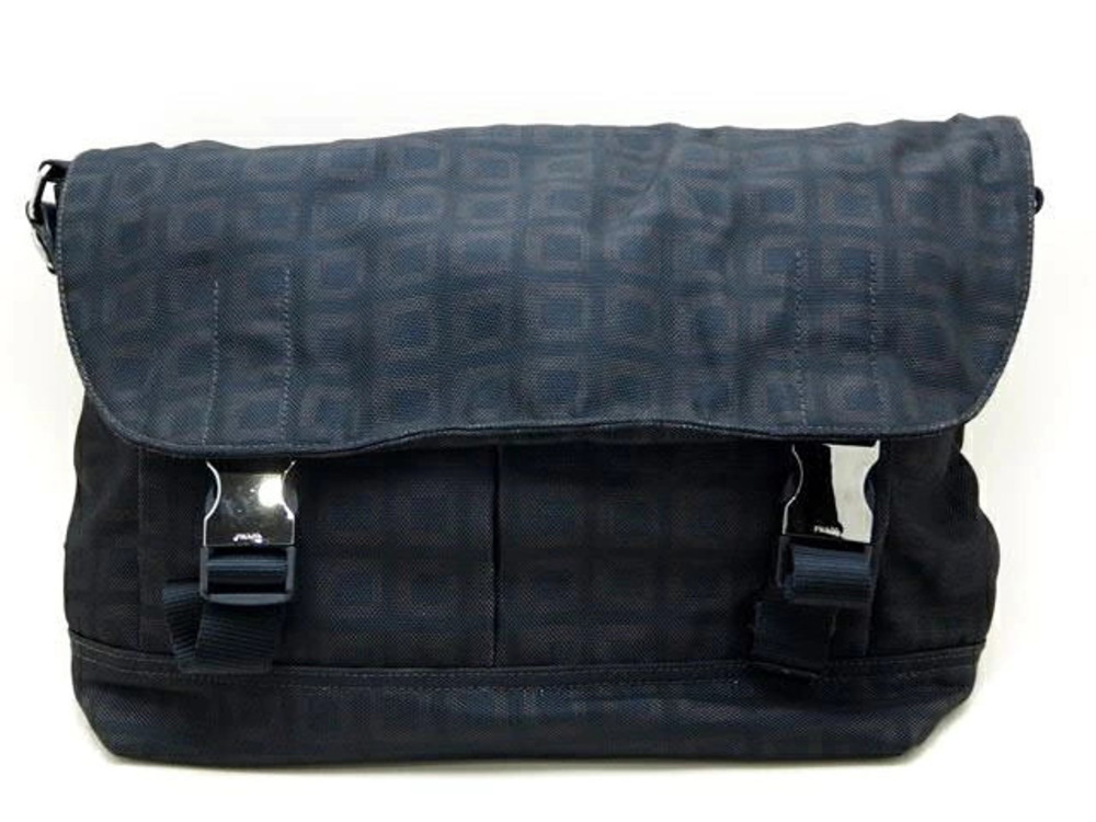 Prada Shoulder Bag Messenger Dark Brown Black